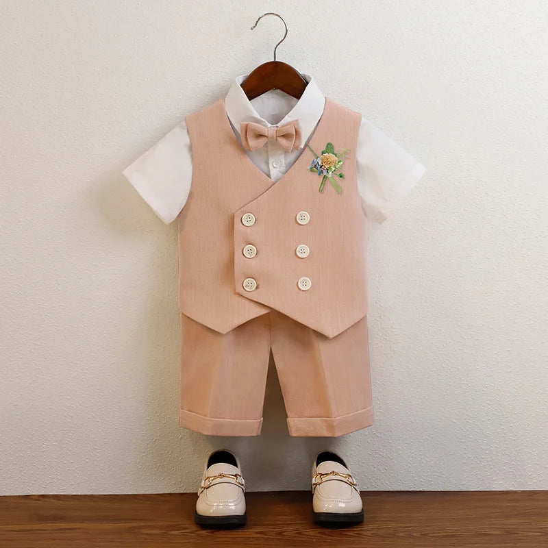 Costume été garçon, ensembles gilet et short – CLEVI Paris