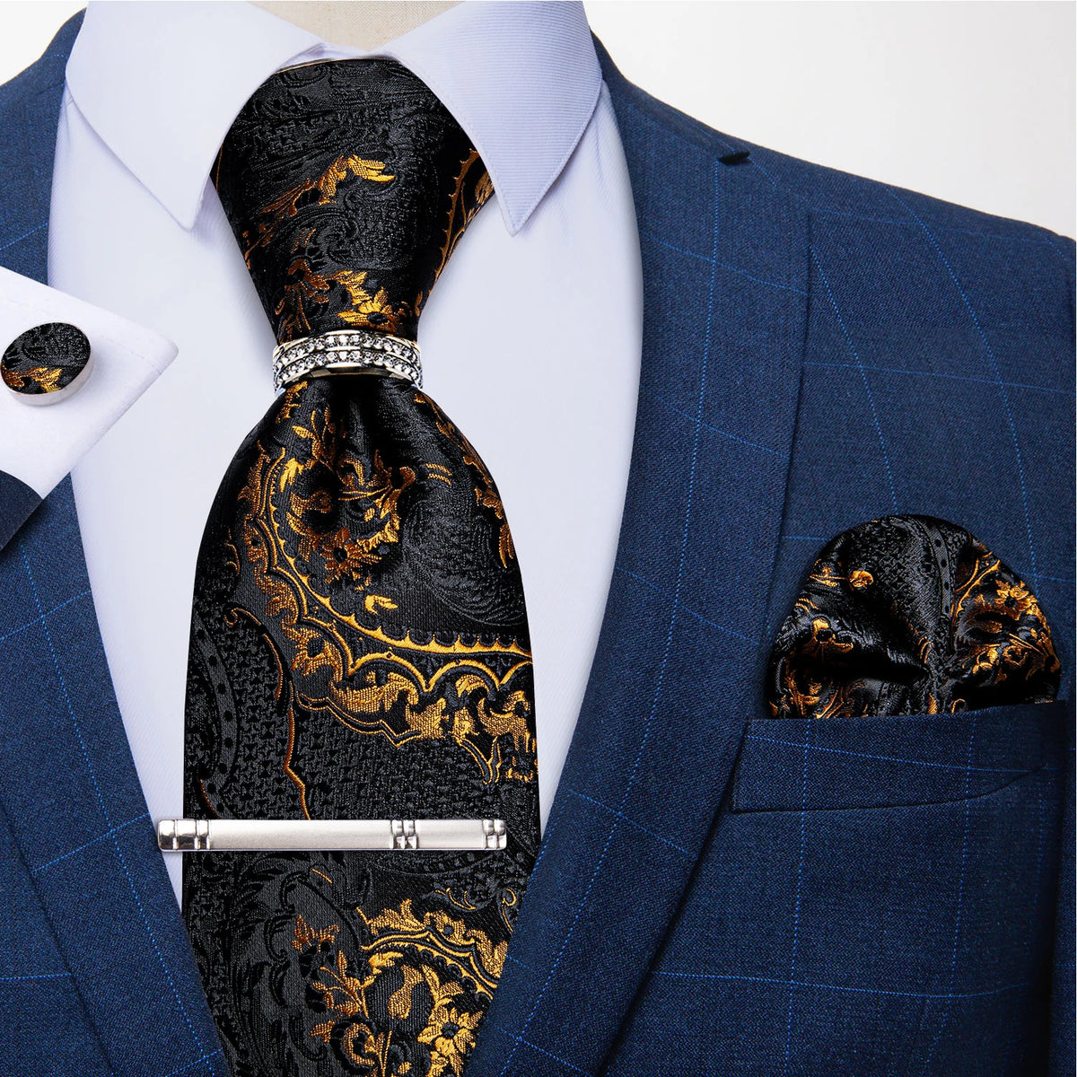 Cravate homme florale avec pince – CLEVI Paris