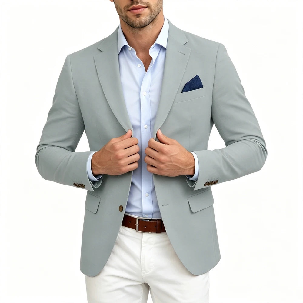 Blazer homme en lin mélangé, 2 boutons – CLEVI Paris
