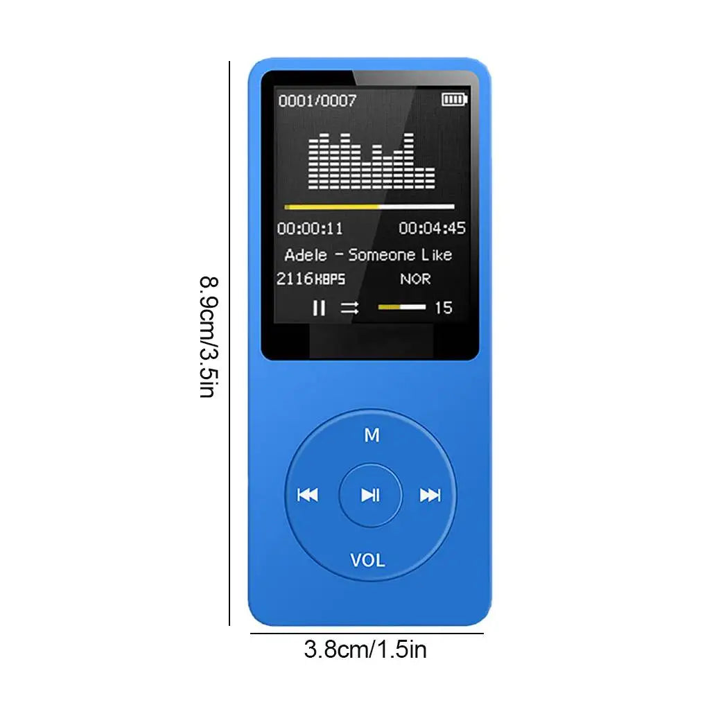 Lecteur MP3 Portable Ultra-Fin – Radio FM, Haut-parleur, Enregistreur, Écran 1,8", jusqu'à 64 Go
