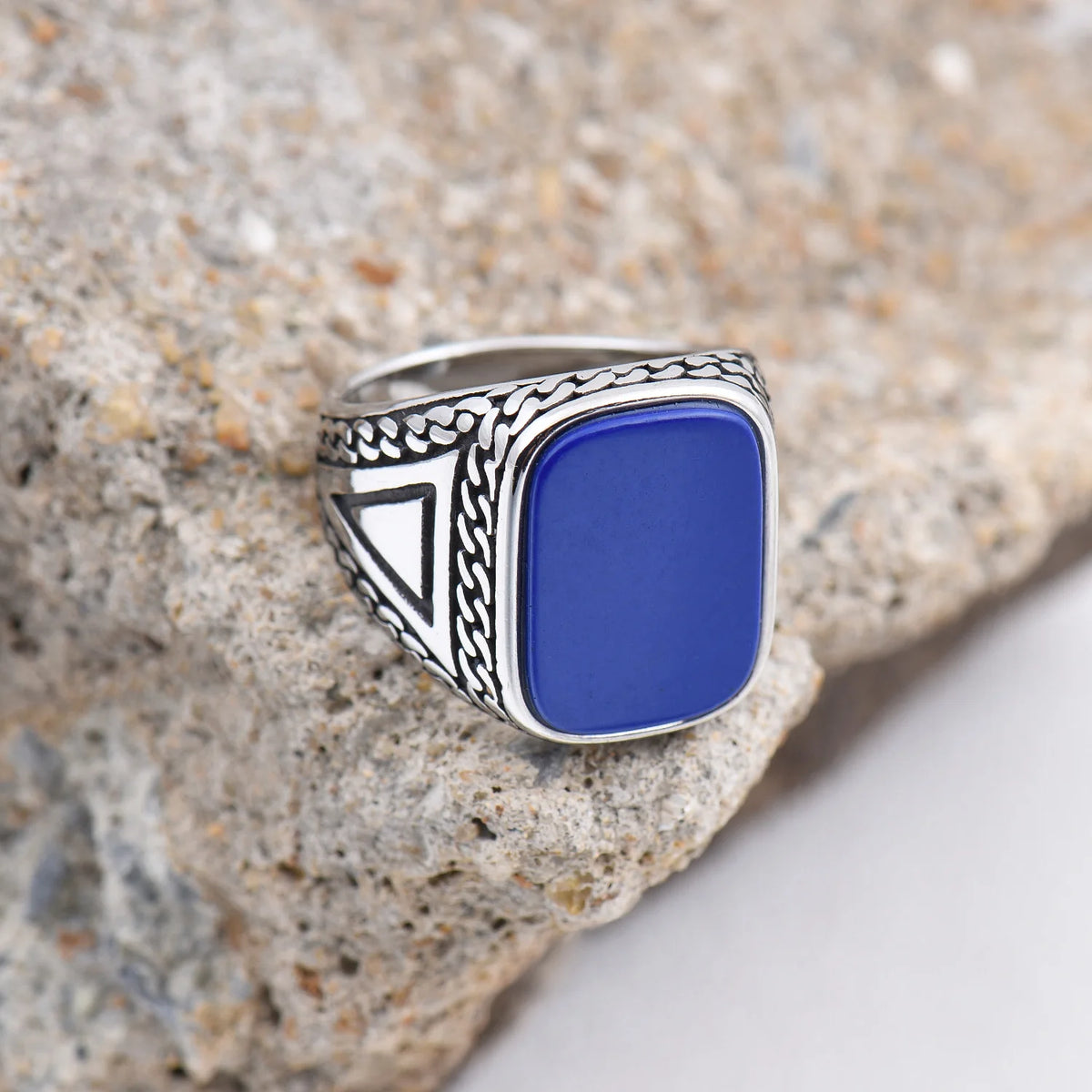 Bague Homme Acier 316L et Pierres Colorées – CLEVI Paris