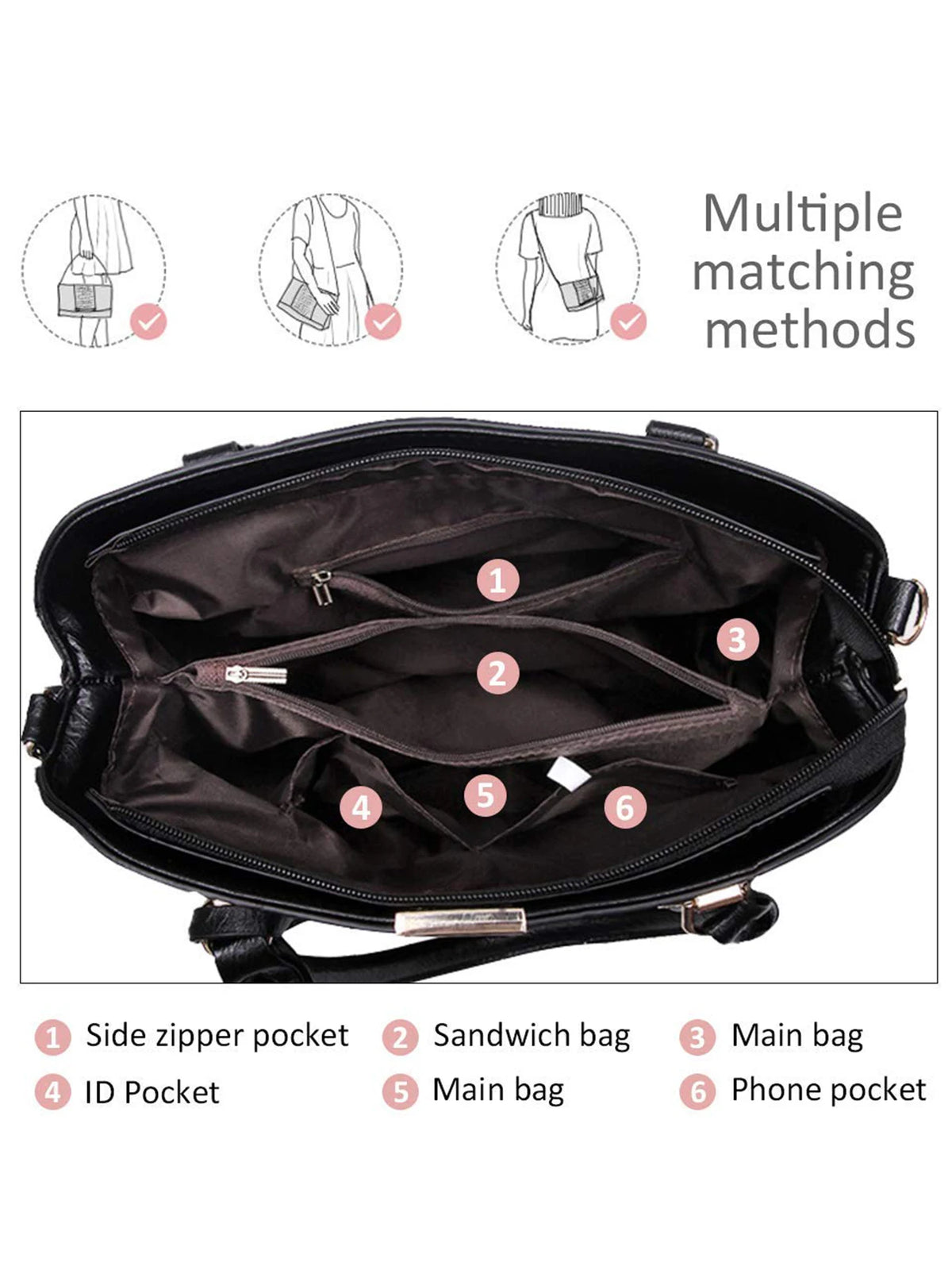 Sac à Main Femme Cuir PU Bandoulière Réglable – CLEVI Paris
