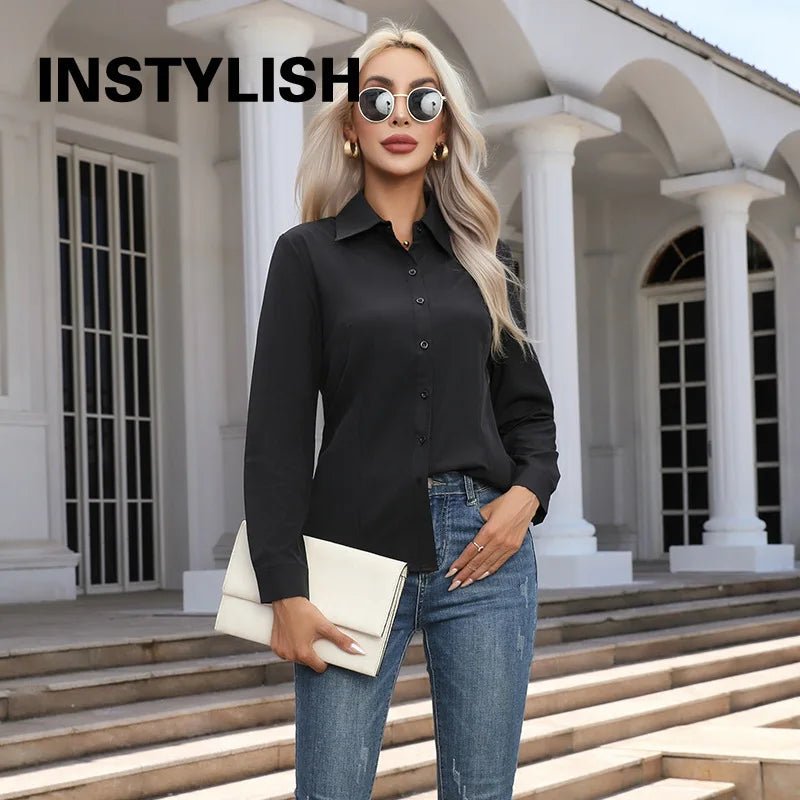 Chemisier uni à boutons femme – CLEVI Paris