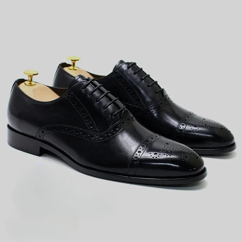 Oxford brogue homme en cuir à lacets – CLEVI Paris