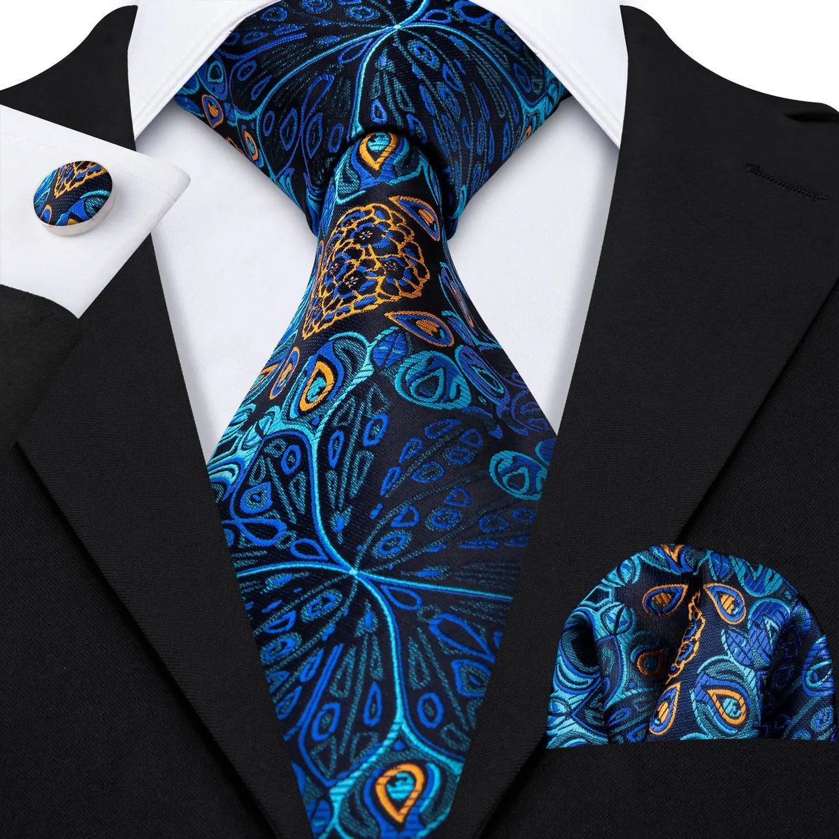 Coffret cravate homme floral, pochette et boutons – CLEVI Paris