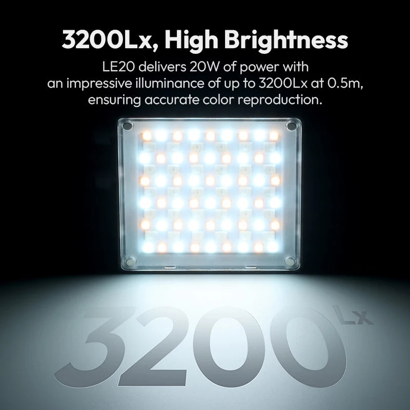Lampe vidéo RGB Ulanzi LE20 20 W – CLEVI Paris