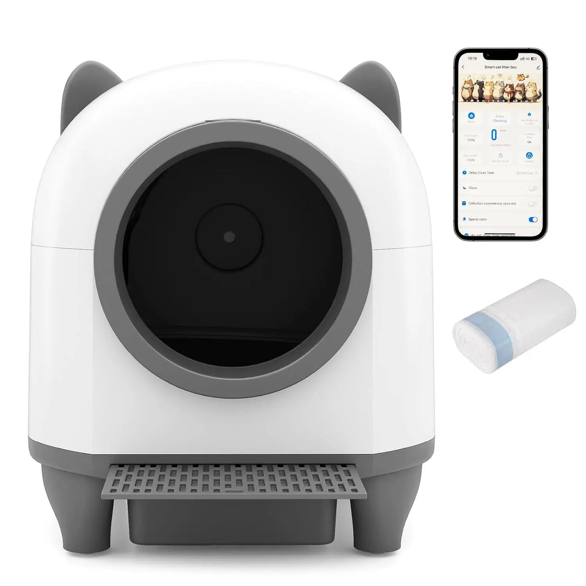 Litière autonettoyante connectée 80 L pour chat – CLEVI Paris