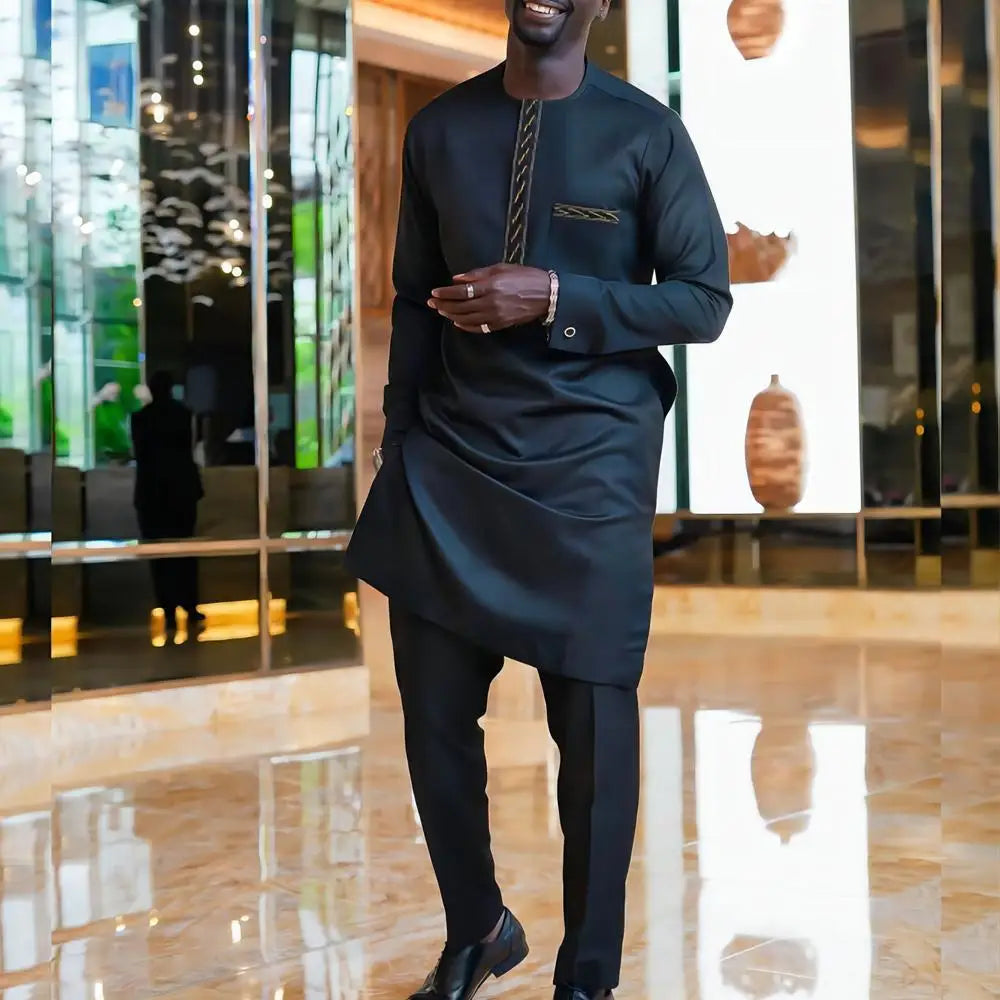 Costume Africain Homme 2 Pièces Kaftan – CLEVI Paris