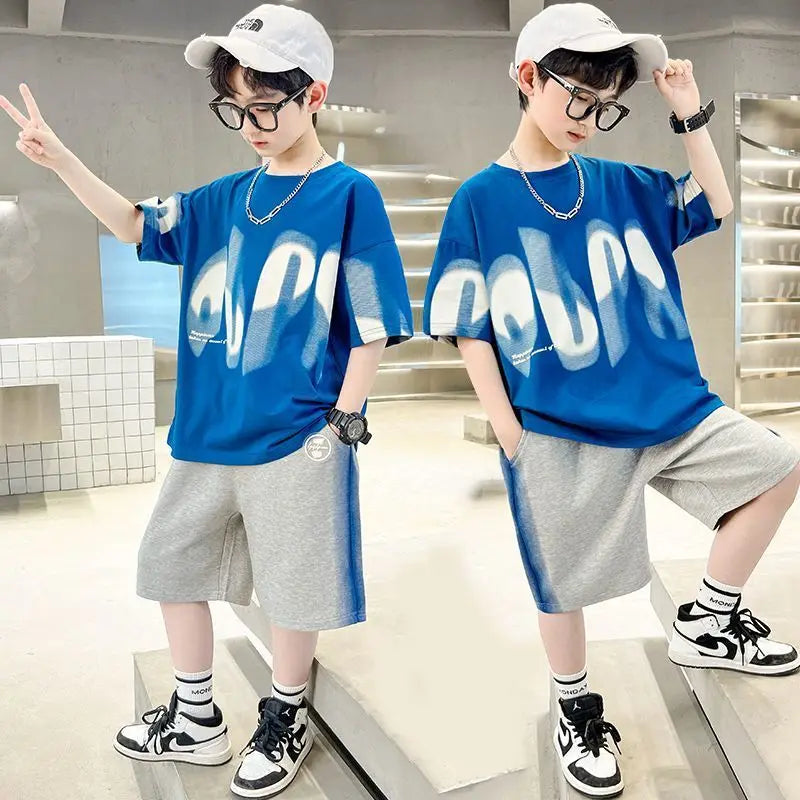 Ensemble garçon streetwear T-shirt et short – CLEVI Paris