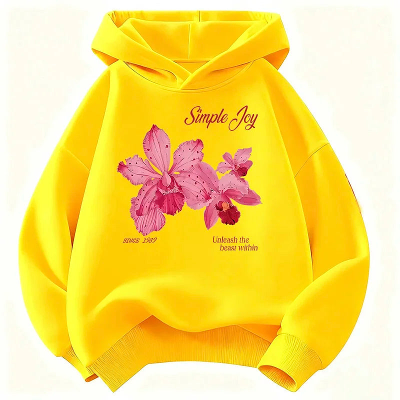 Sweat à capuche enfant motif floral – CLEVI Paris