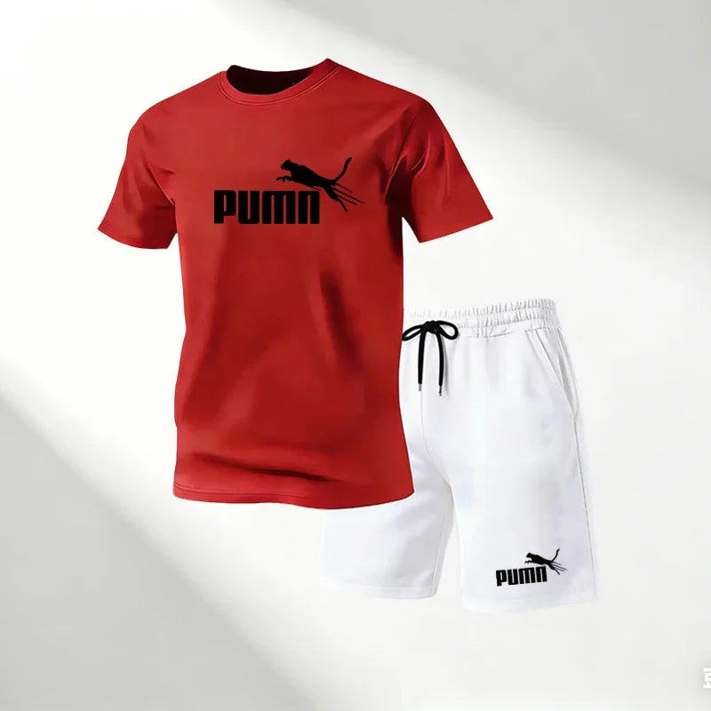 Lot de 2 Ensembles Homme T-Shirt Col Rond + Short Sport Séchage Rapide – CLEVI Paris