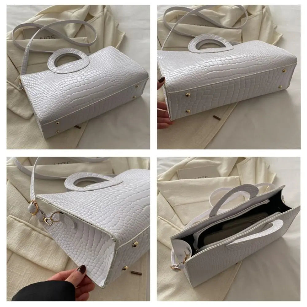 Sac Hobo Femme Cuir PU Motif Croco Grande Capacité Rétro Unisexe – CLEVI Paris