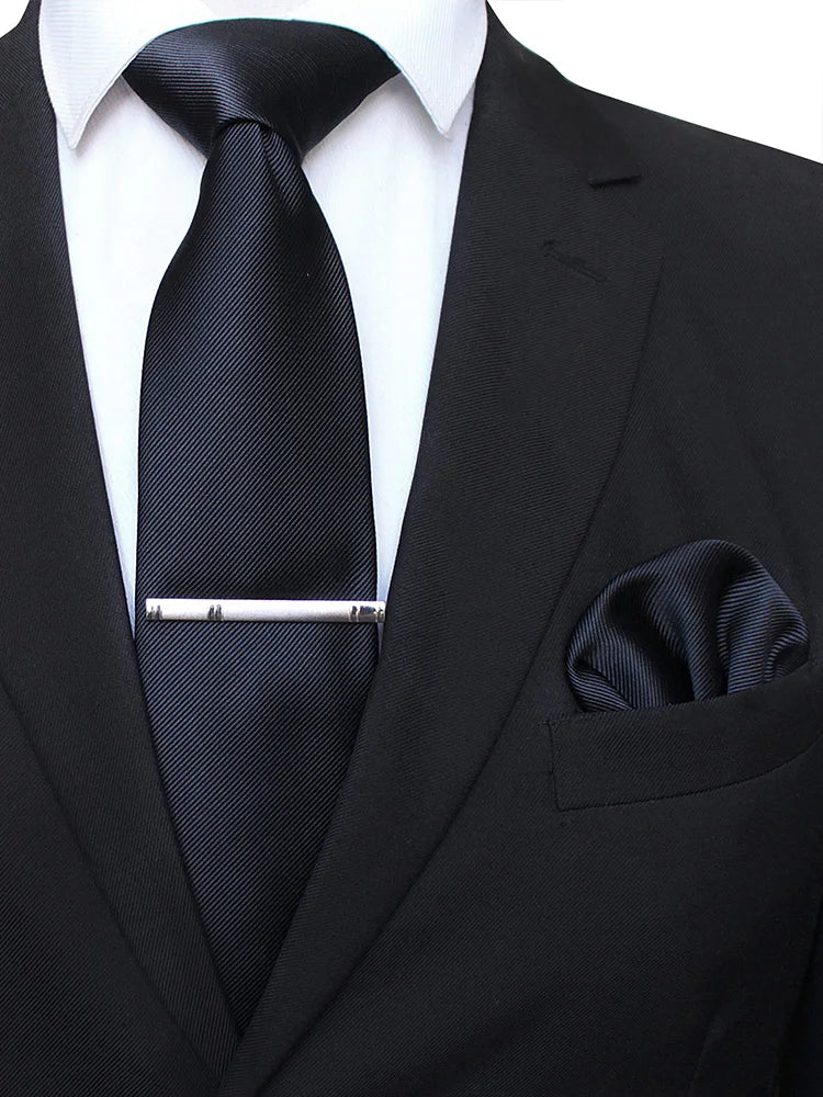 Ensemble cravate homme avec pochette et pince – CLEVI Paris