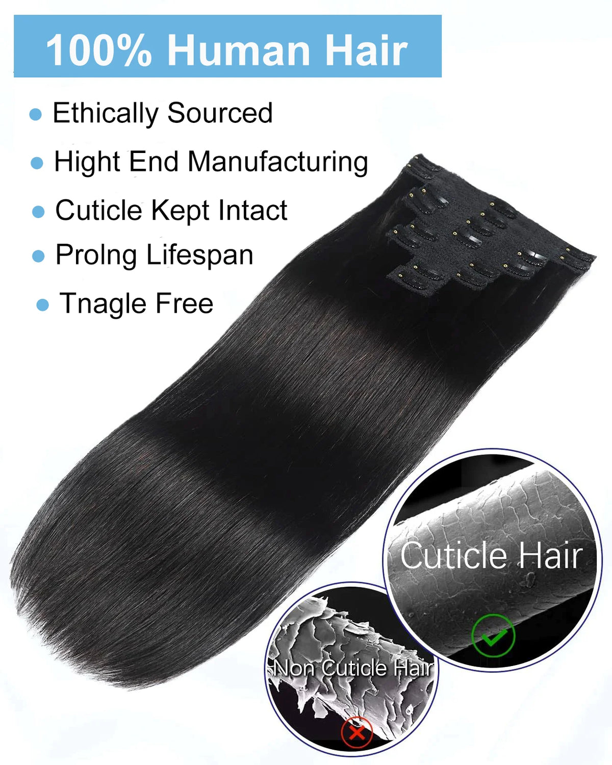 Extensions Clip-In Remy Hair 100% Naturel – CLEVI Paris
