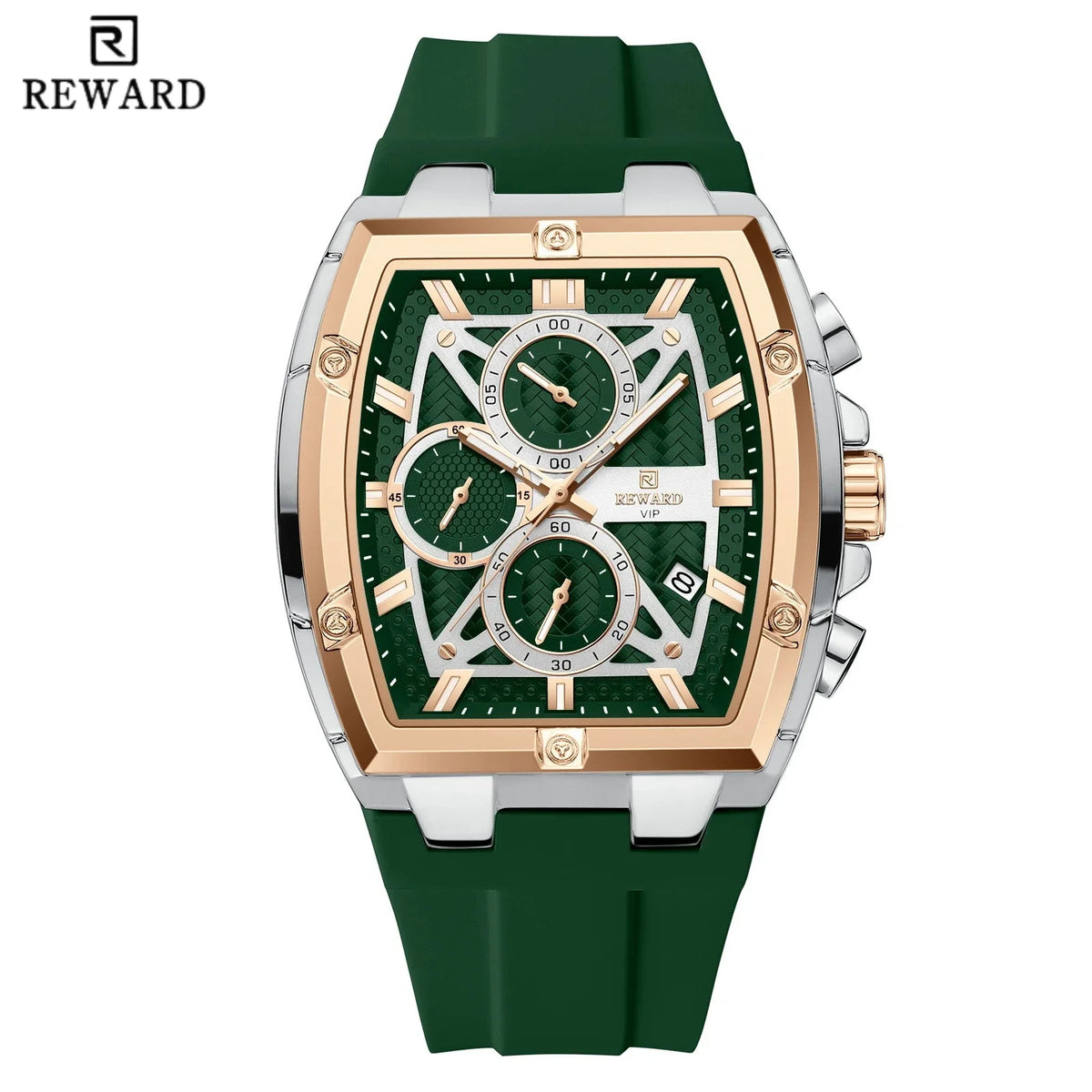 REWARD RD832261M Montre Homme Quartz Tonneau Chrono Calendrier Lumineux 30M – CLEVI Paris