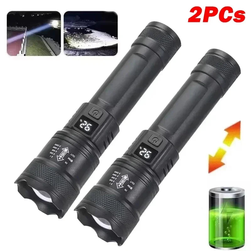 Lampe Torche LED Tactique Rechargeable USB Zoom 1500m – CLEVI Paris