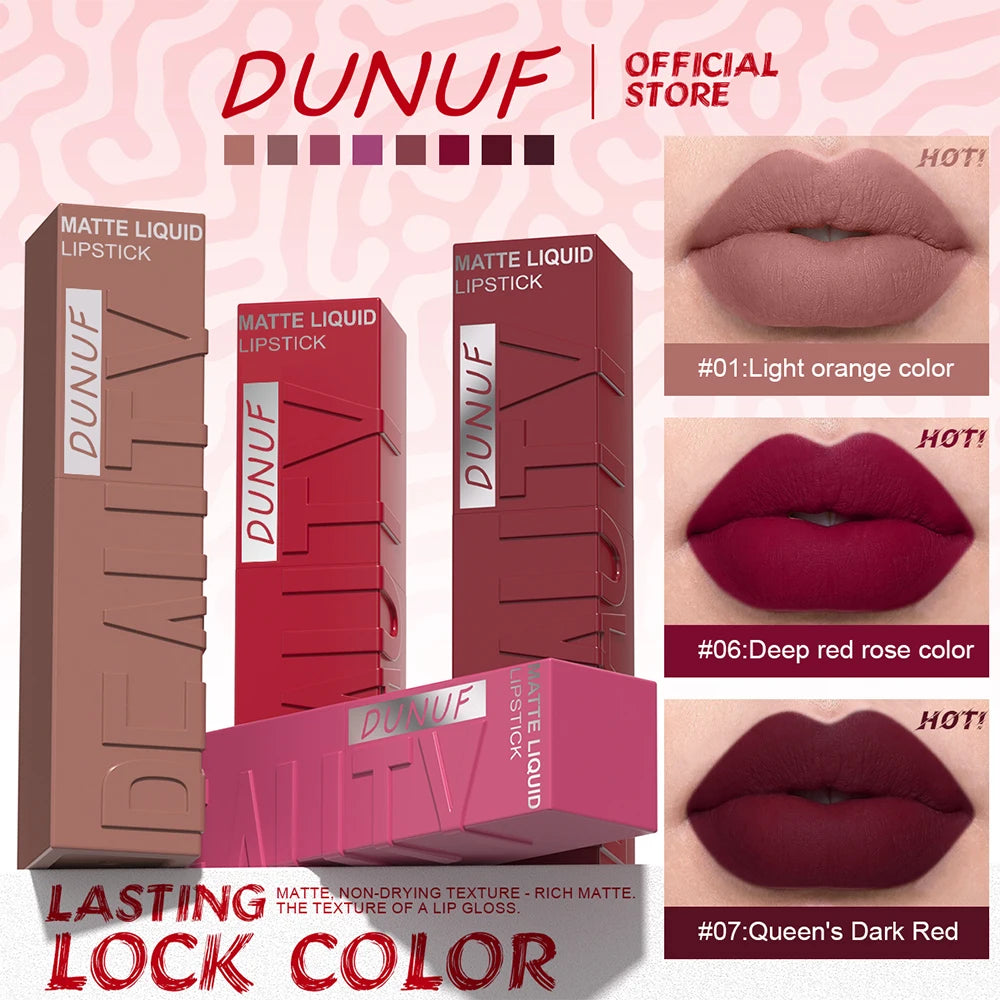 Coffret 8 Rouges à Lèvres Liquides Mat Velvet Tube Carré Waterproof – CLEVI Paris