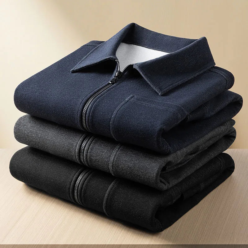 Ensemble homme denim veste zippée et pantalon – CLEVI Paris