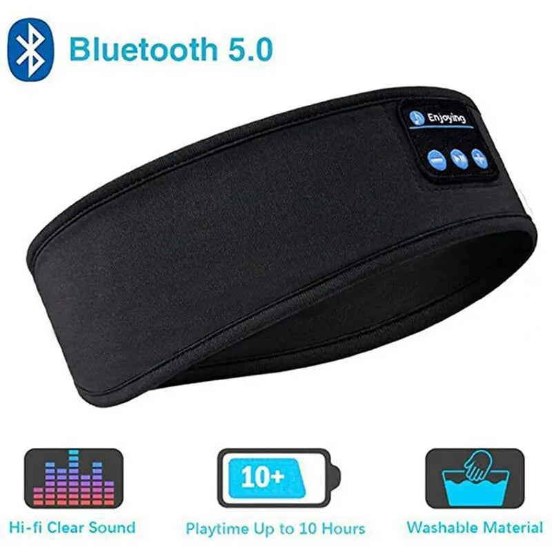 Casque Bluetooth 5.0 Bandeau Élastique | Réduction de Bruit, Sport & Sommeil, 2 Coloris – CLEVI Paris
