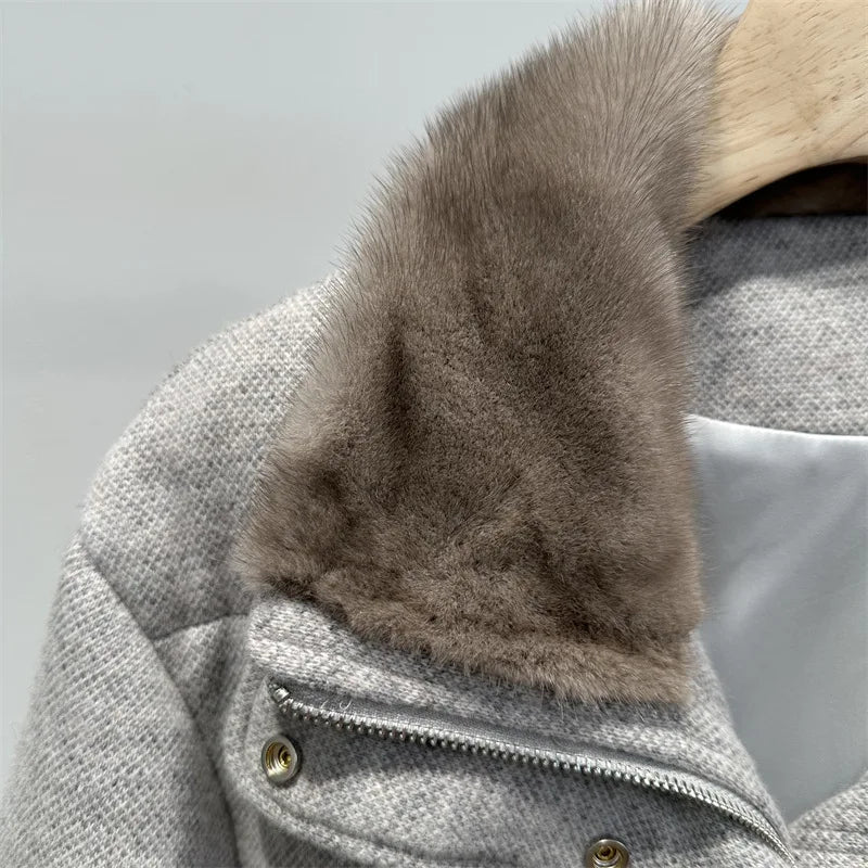 Doudoune Femme Hiver Mi-Longue à Ceinture – CLEVI Paris