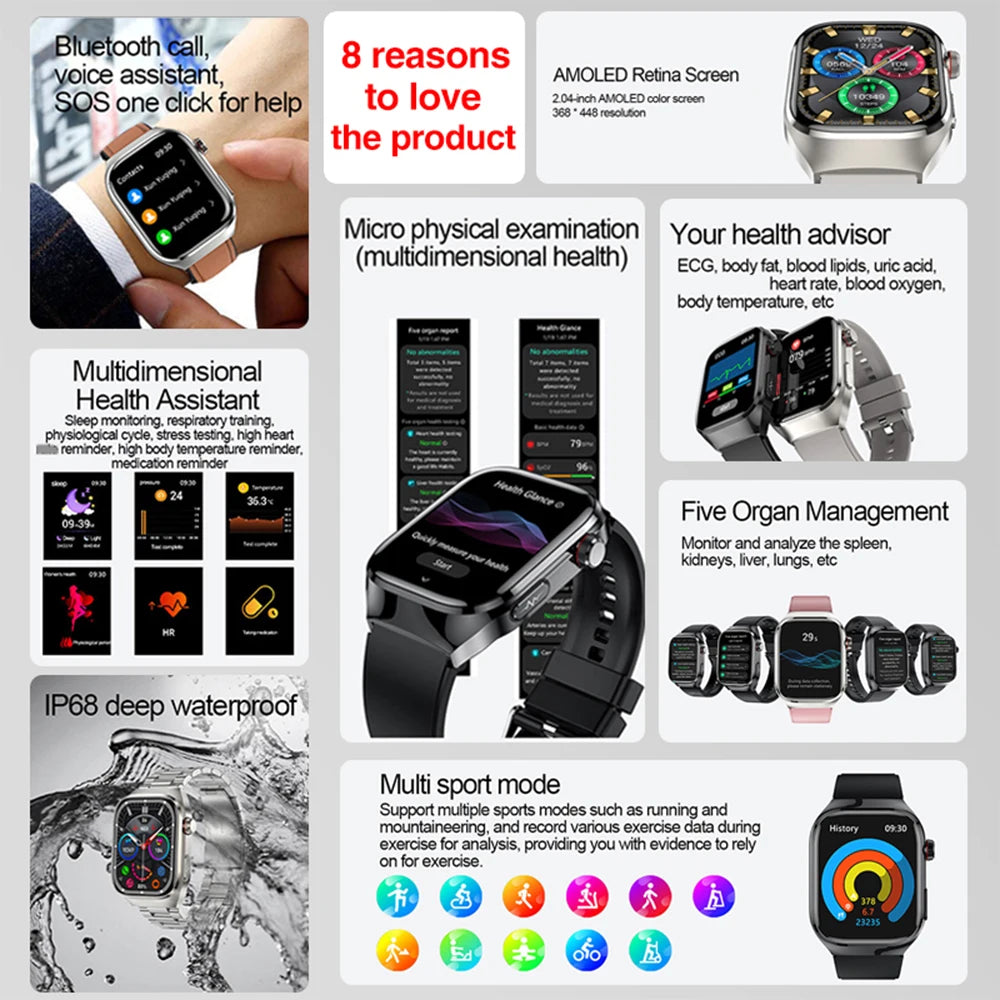 Montre connectée TK16 AMOLED avec appels Bluetooth – CLEVI Paris