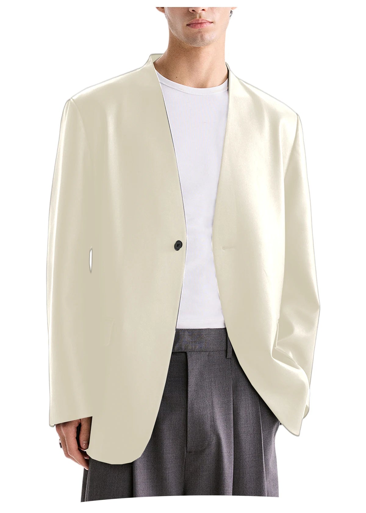 Blazer homme en tweed à chevrons, coupe droite – CLEVI Paris