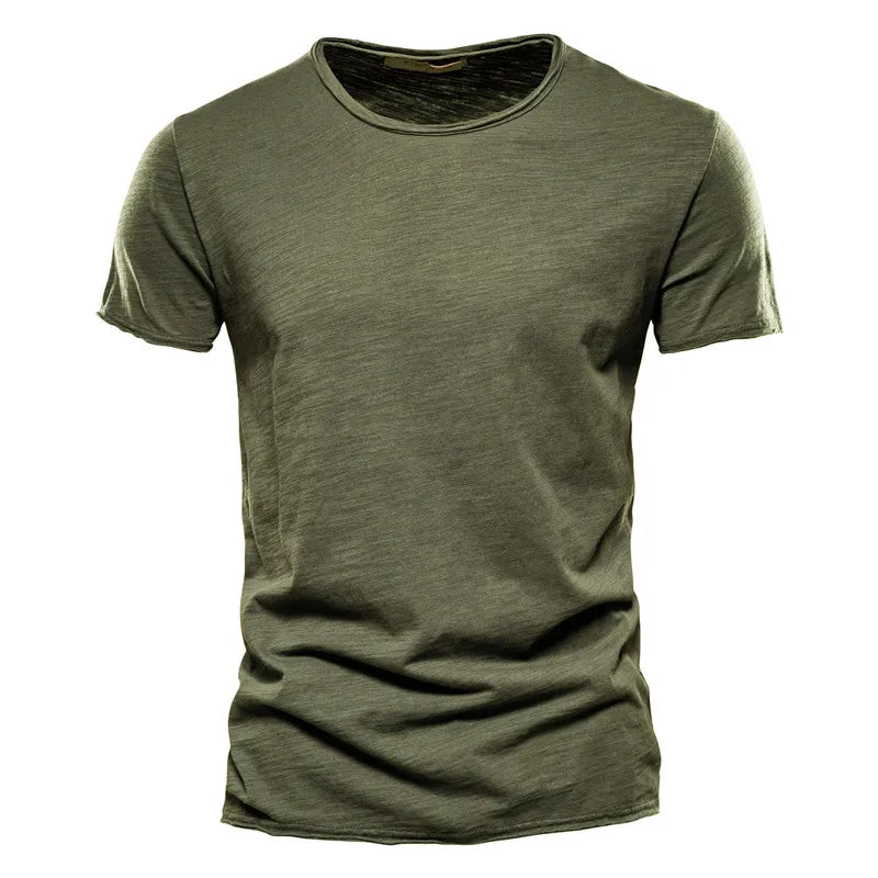 T-Shirt Homme Col Rond Coton – Coupe Slim Casual Été