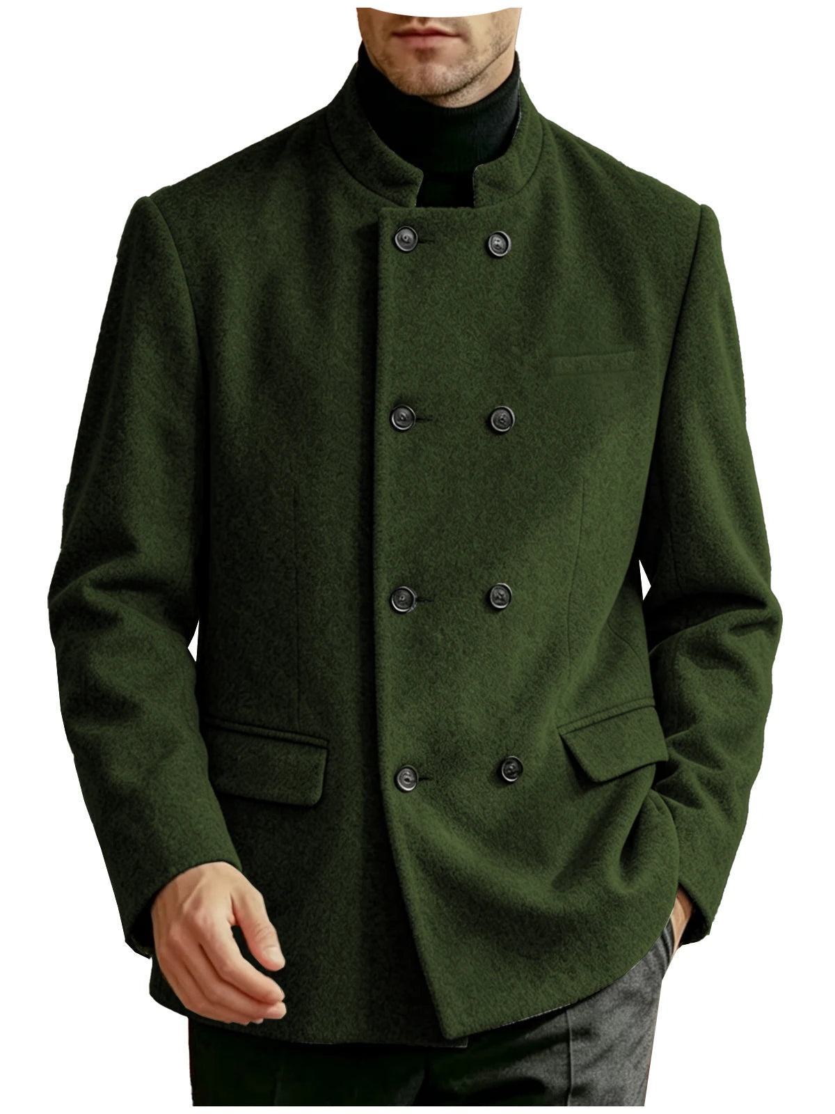 Veste homme à col montant et double boutonnage – CLEVI Paris