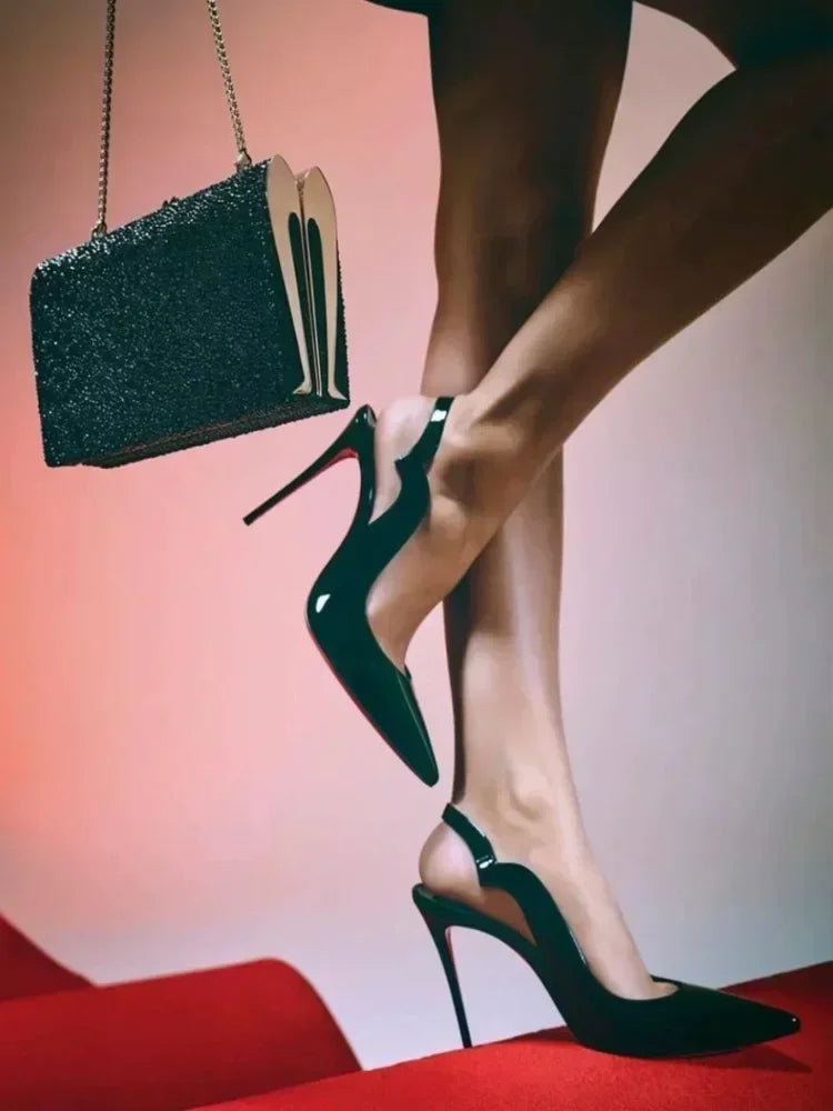 Escarpins vernis à talon fin pour femme – CLEVI Paris