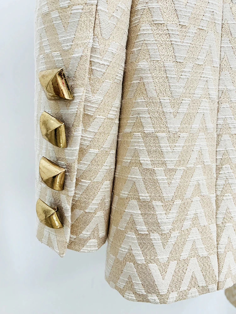 Tailleur femme jacquard blazer et pantalon – CLEVI Paris