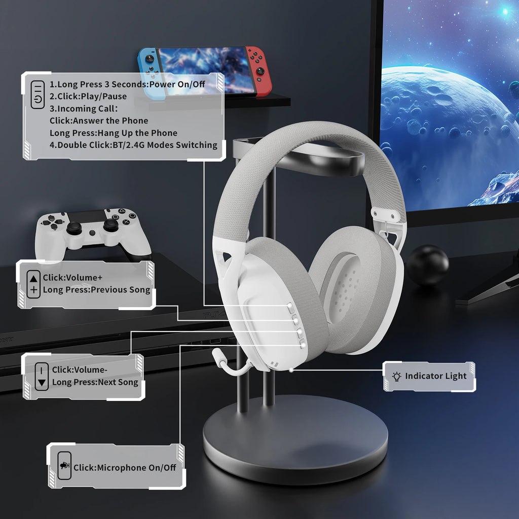 Casque Gaming Attack Shark L80 Tri-Mode Sans Fil – CLEVI Paris
