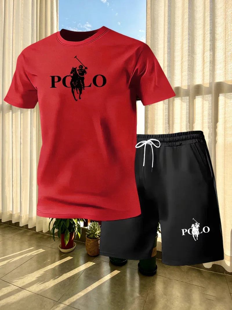 Ensemble homme imprimé t-shirt et short à poches – CLEVI Paris