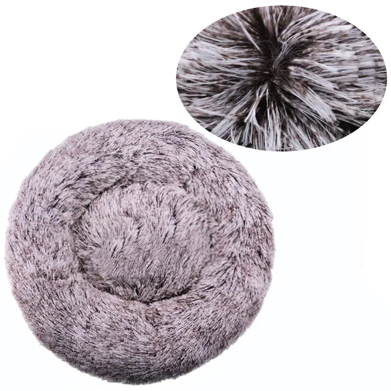 Panier rond chien et chat en peluche 40–90 cm – CLEVI Paris