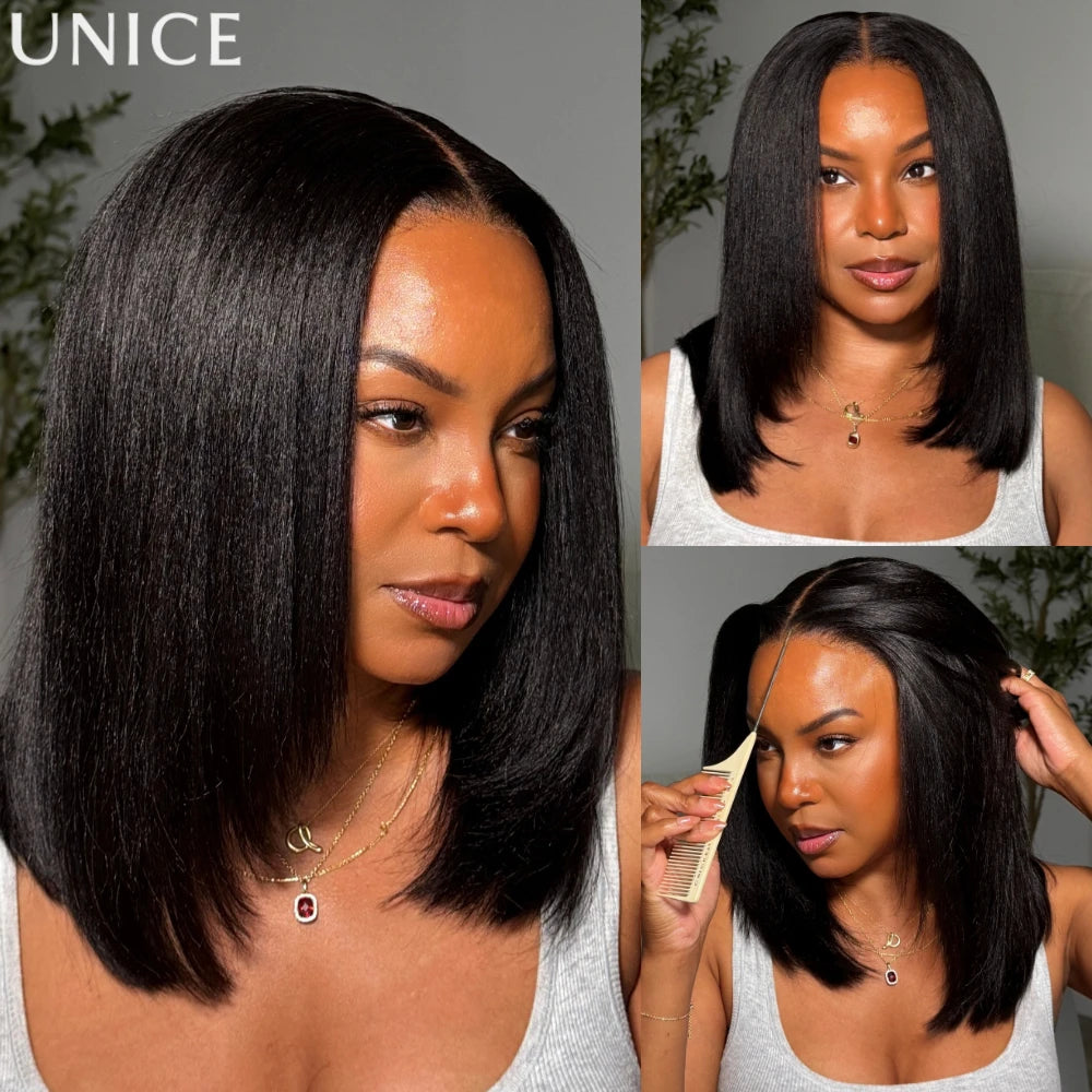 Perruque Bob Yaki Straight Lace 7x5 Glueless – CLEVI Paris