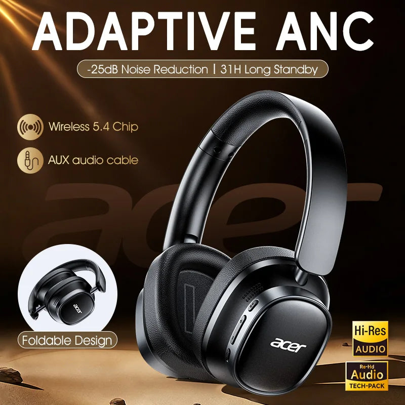 Casque Gaming Acer OHR633 Bluetooth ANC HiFi Pliable – CLEVI Paris