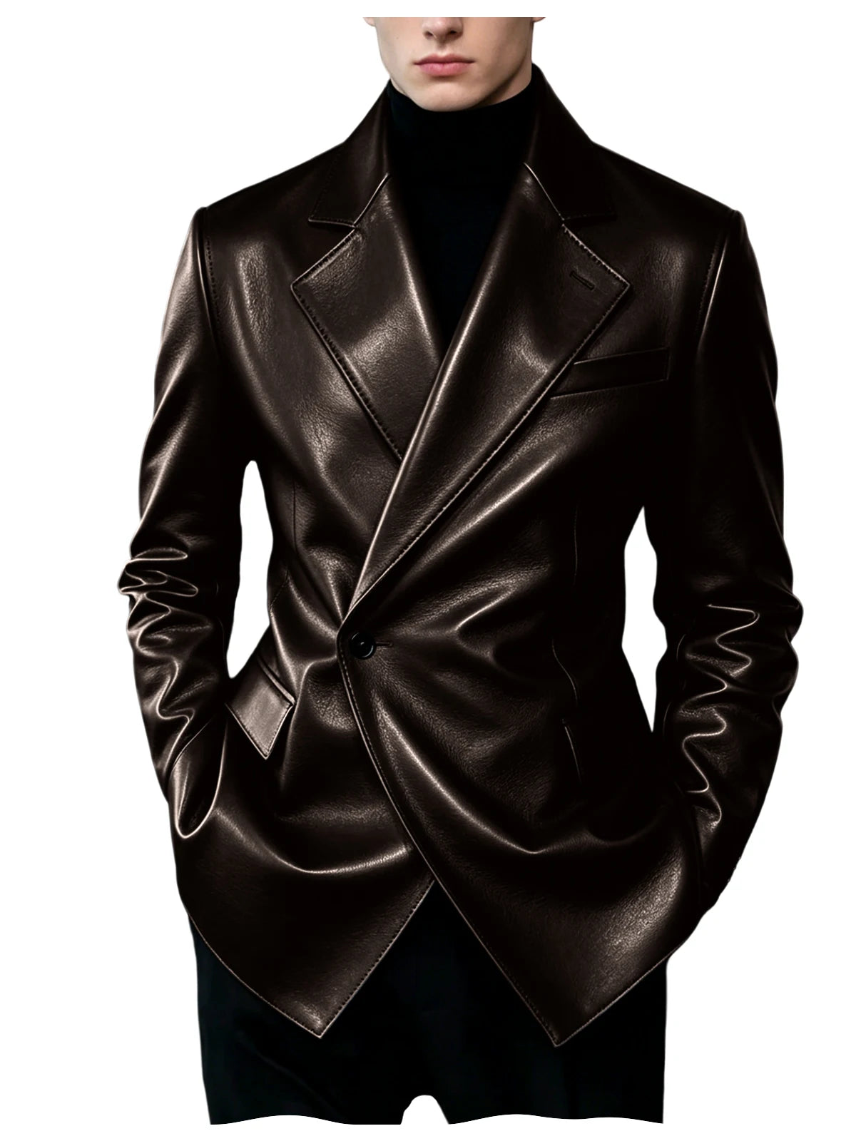 Blazer homme en similicuir, coupe ajustée – CLEVI Paris