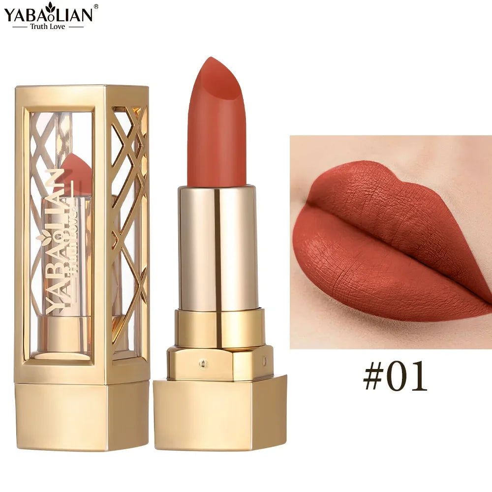 Rouge à Lèvres Tube Doré 12 Teintes Longue Tenue – CLEVI Paris
