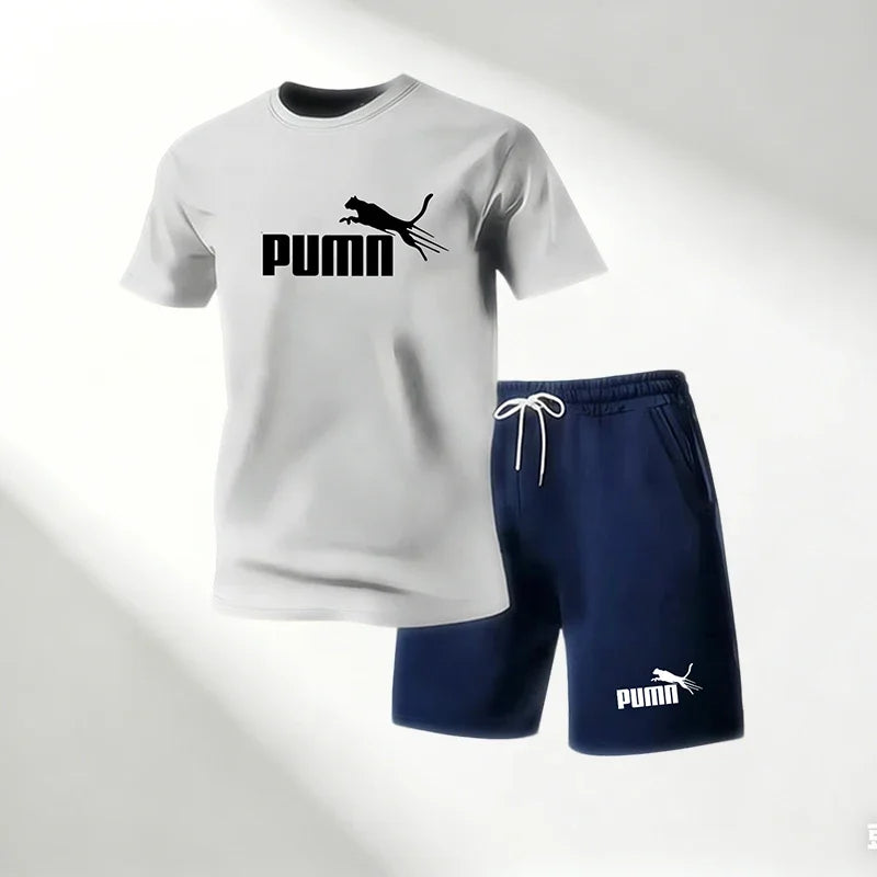 Lot de 2 Ensembles Homme T-Shirt Col Rond + Short Sport Séchage Rapide – CLEVI Paris