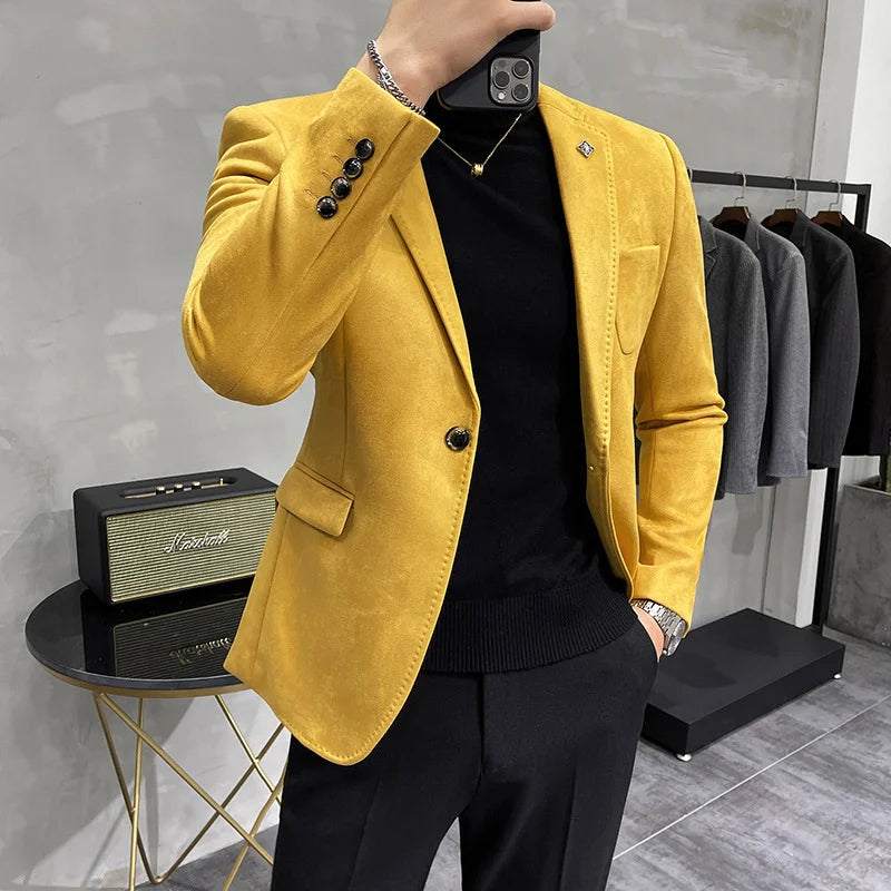 Blazer homme coupe ajustée à poches – CLEVI Paris