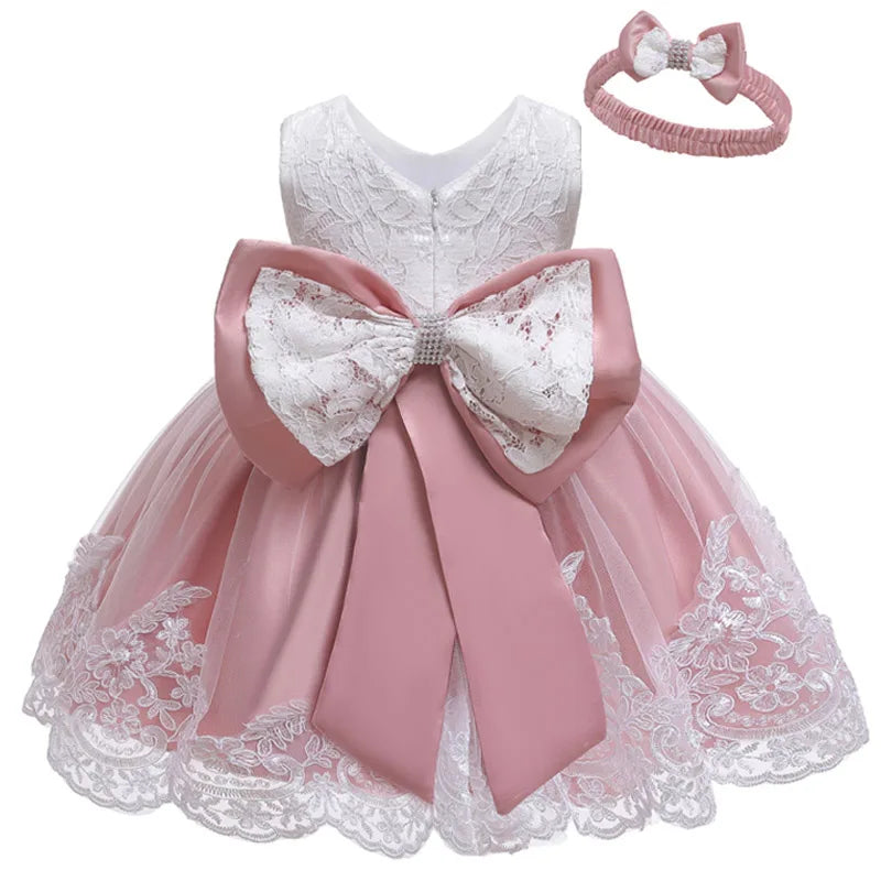 Robe de cérémonie bébé fille en dentelle – CLEVI Paris