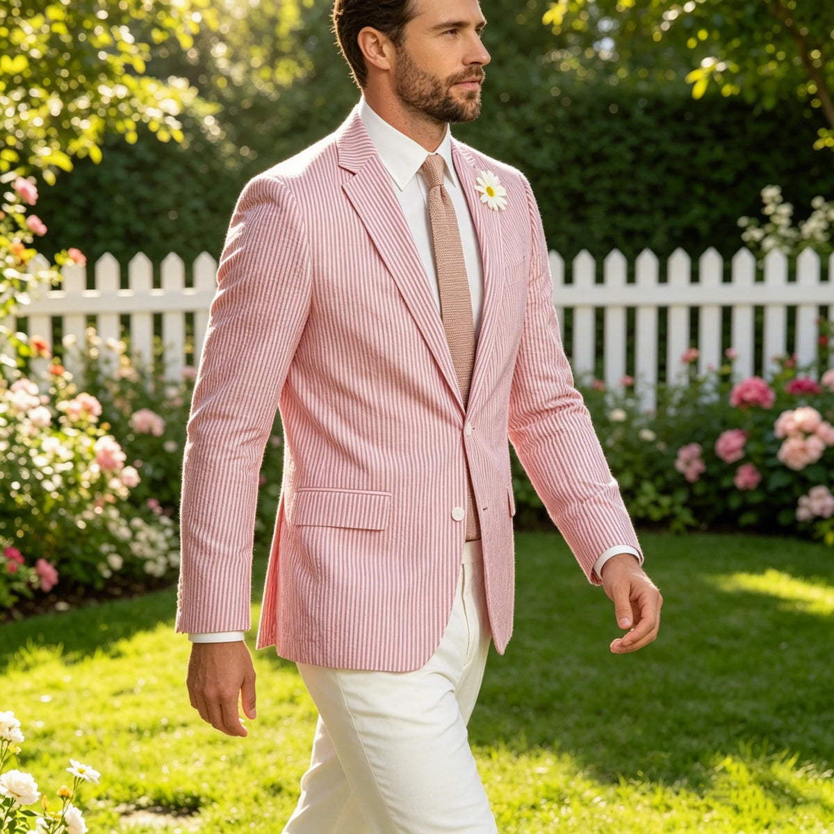 Blazer homme en tweed à chevrons, coupe droite – CLEVI Paris