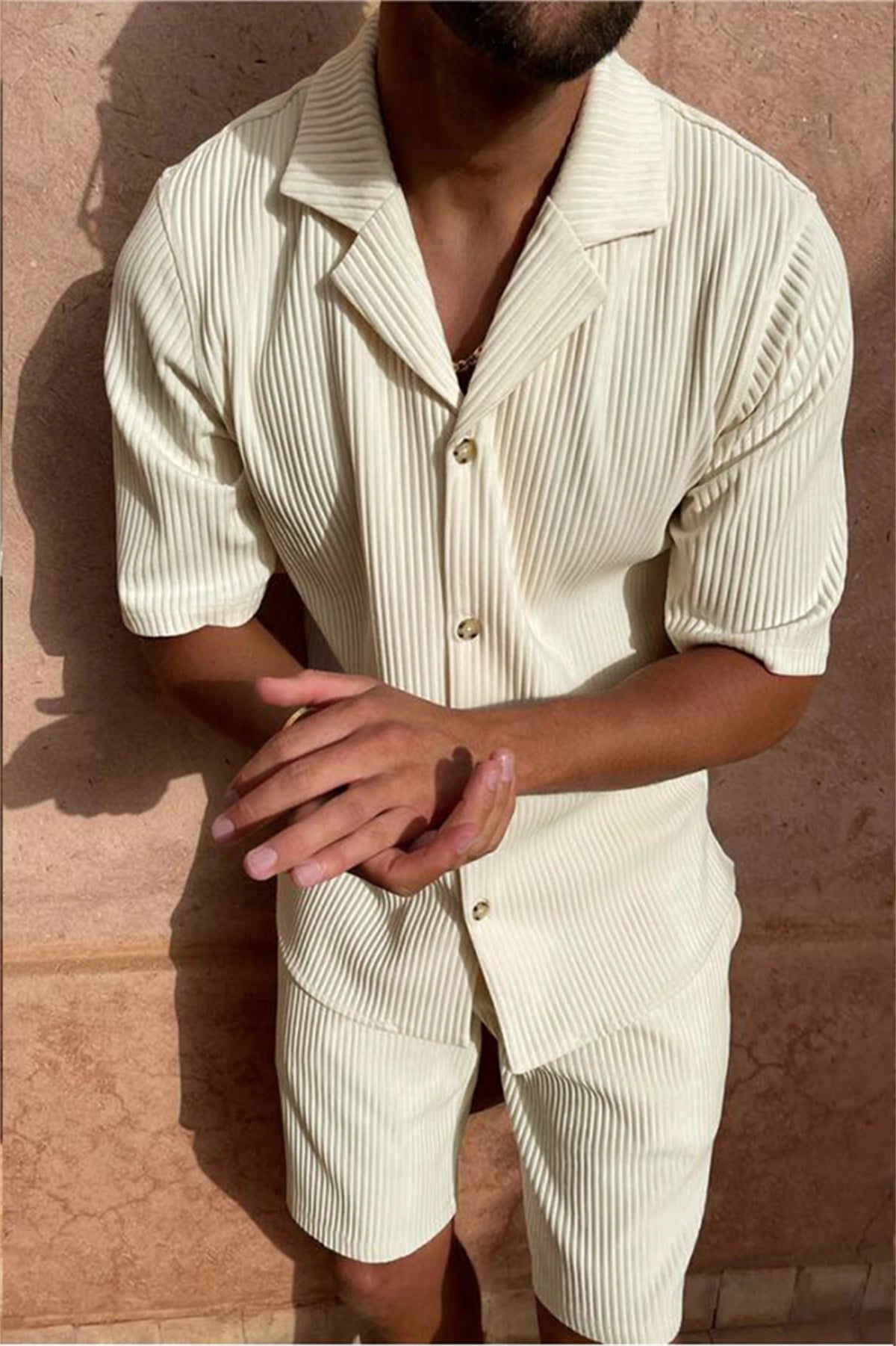 Ensemble homme chemise manches courtes et short – CLEVI Paris