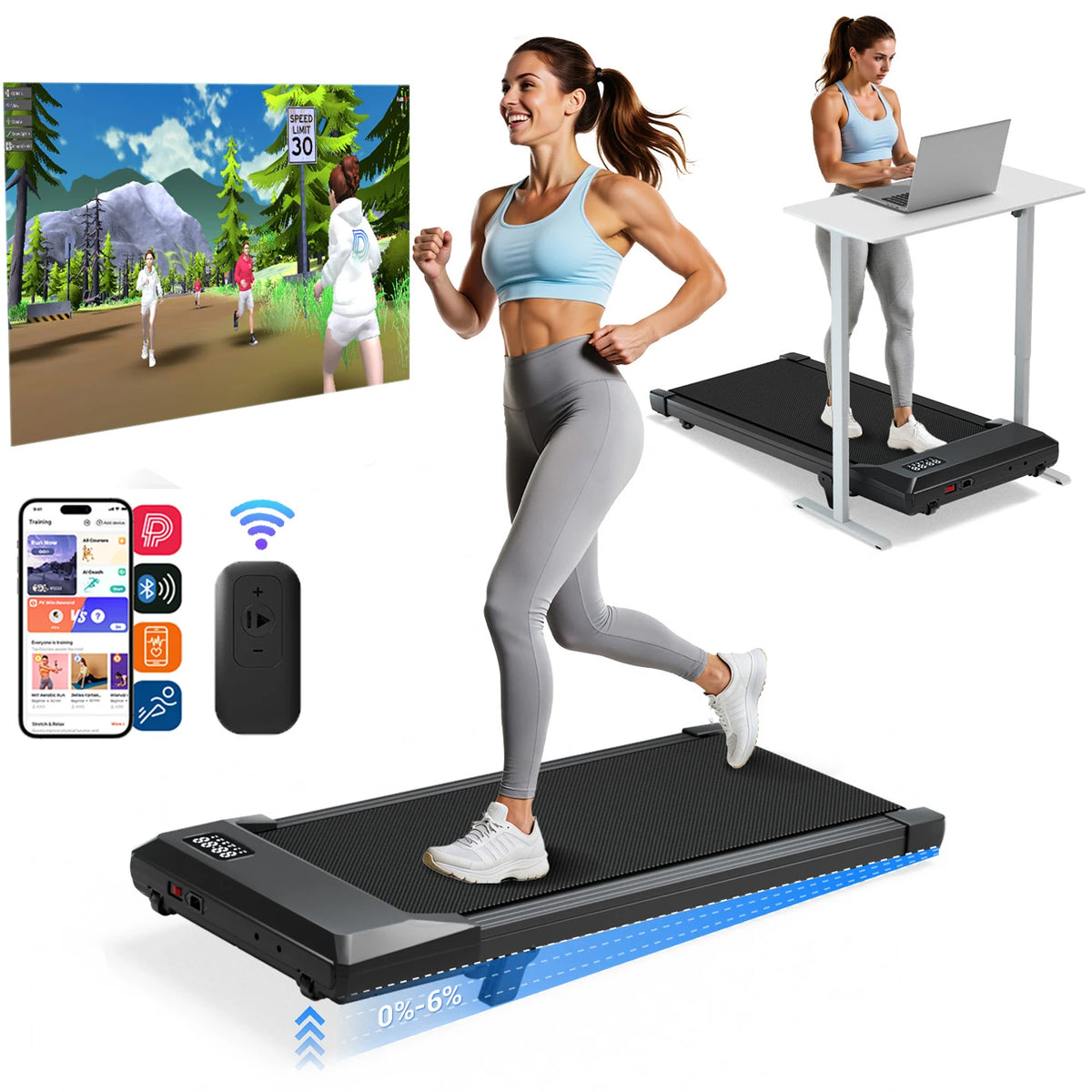 Tapis de marche Superun BA10-B avec écran LED – CLEVI Paris