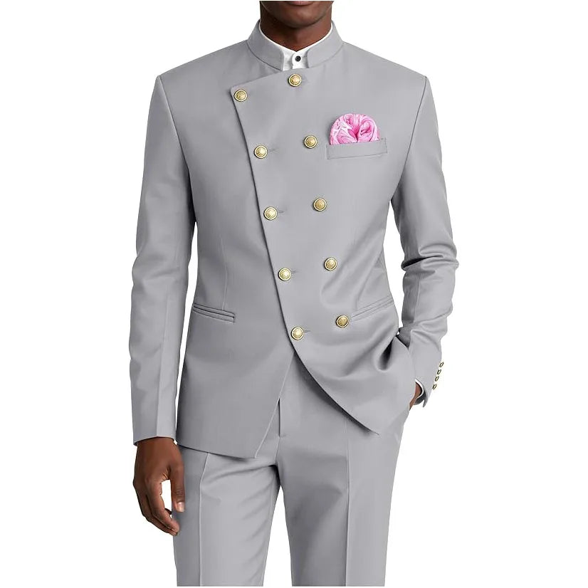 Costume Homme 2 Pièces Col Mandarin – CLEVI Paris
