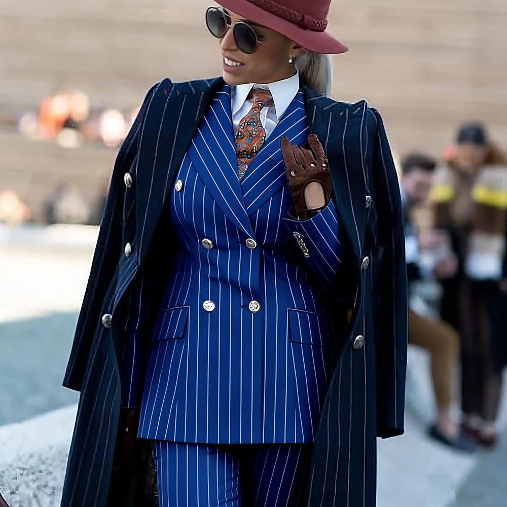 Tailleur 3 pièces femme rayé élégant – CLEVI Paris