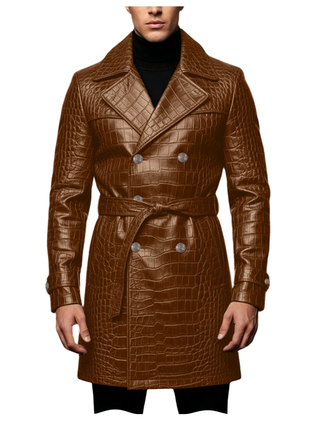 Manteau homme en similicuir effet crocodile – CLEVI Paris