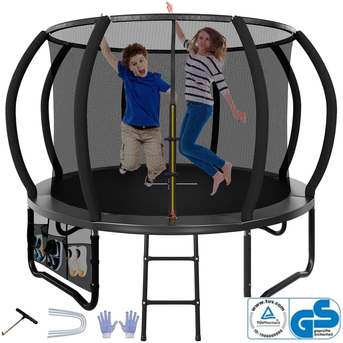 Trampoline de jardin 305 cm avec filet – CLEVI Paris