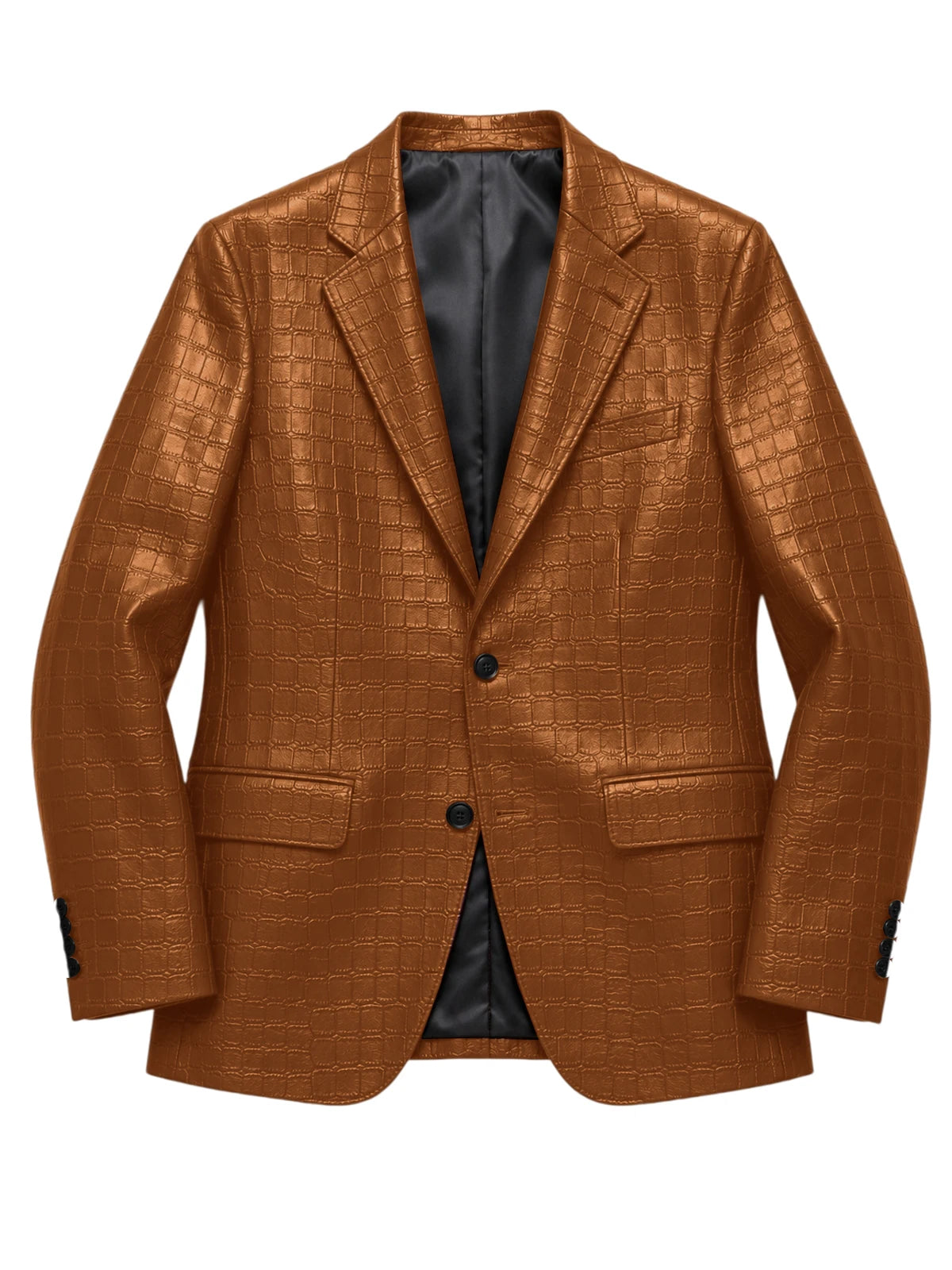 Blazer homme simili cuir crocodile à 2 boutons – CLEVI Paris