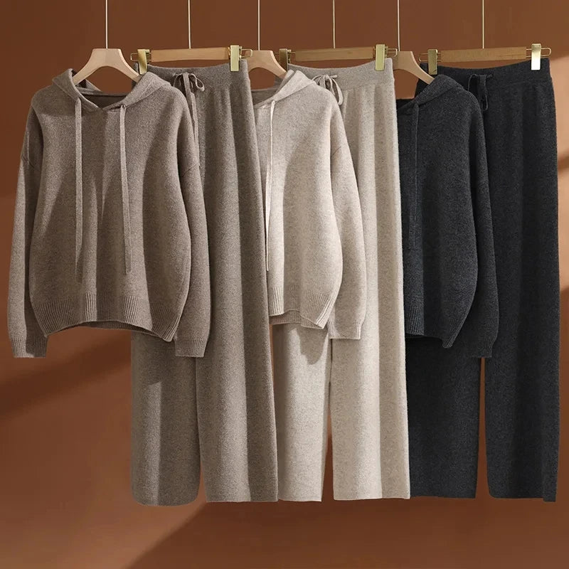 Ensemble femme laine mérinos, pull et pantalon – CLEVI Paris