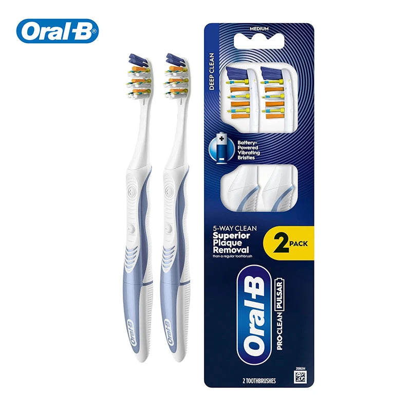 Brosse à Dents Électrique Vibrante Micro-Pulsations Blancheur – Poils Souples ou Médiums Pack de 2 – CLEVI Paris